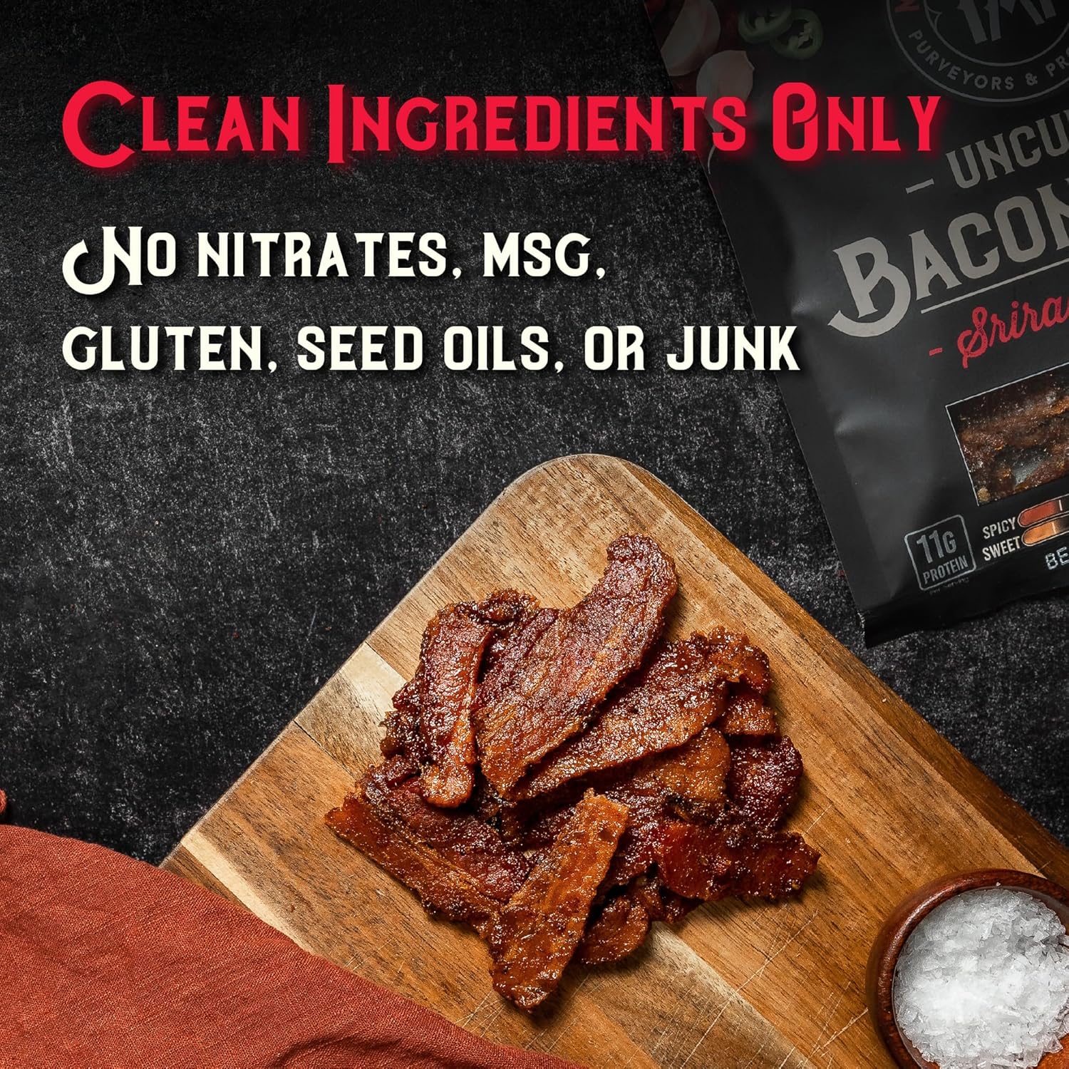 Sriracha Style Uncured Bacon Jerky