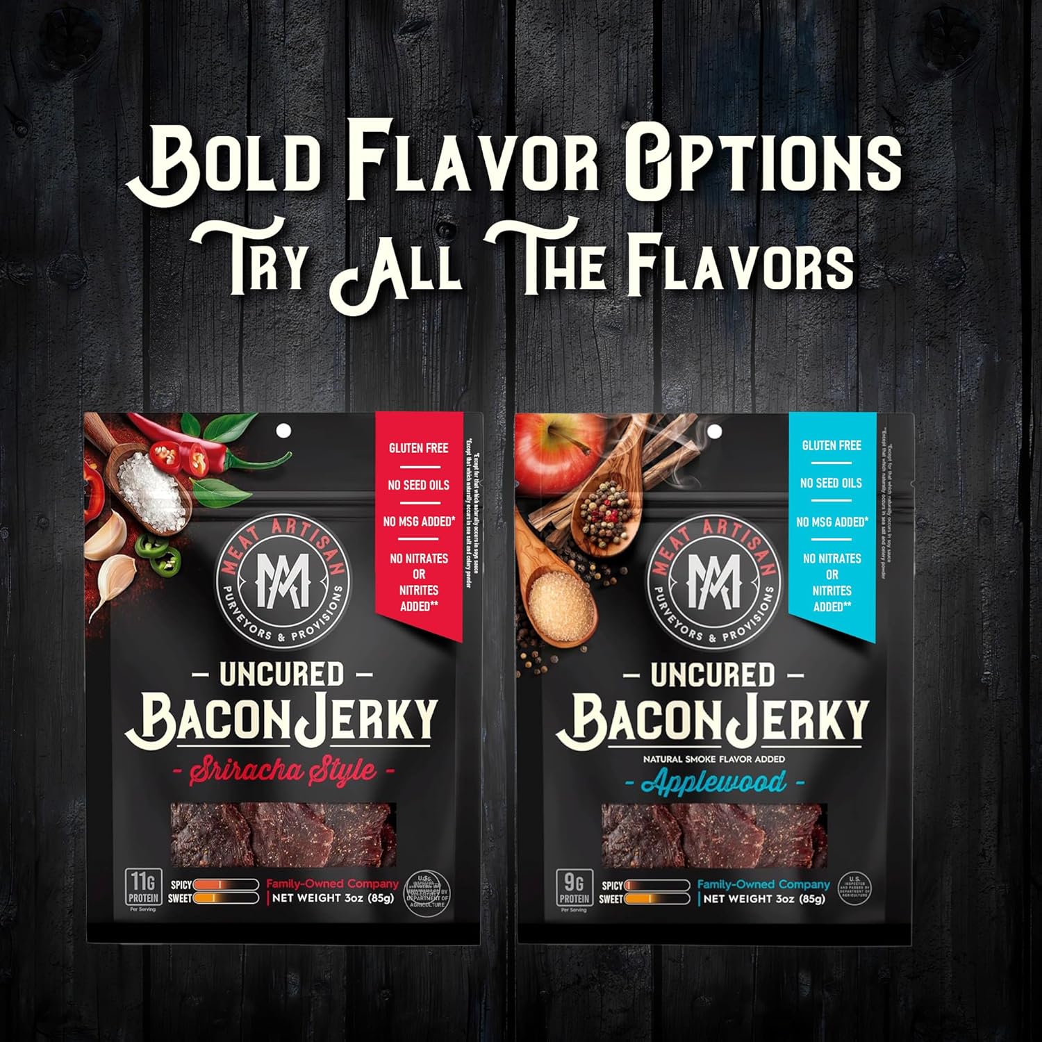 Sriracha Style Uncured Bacon Jerky