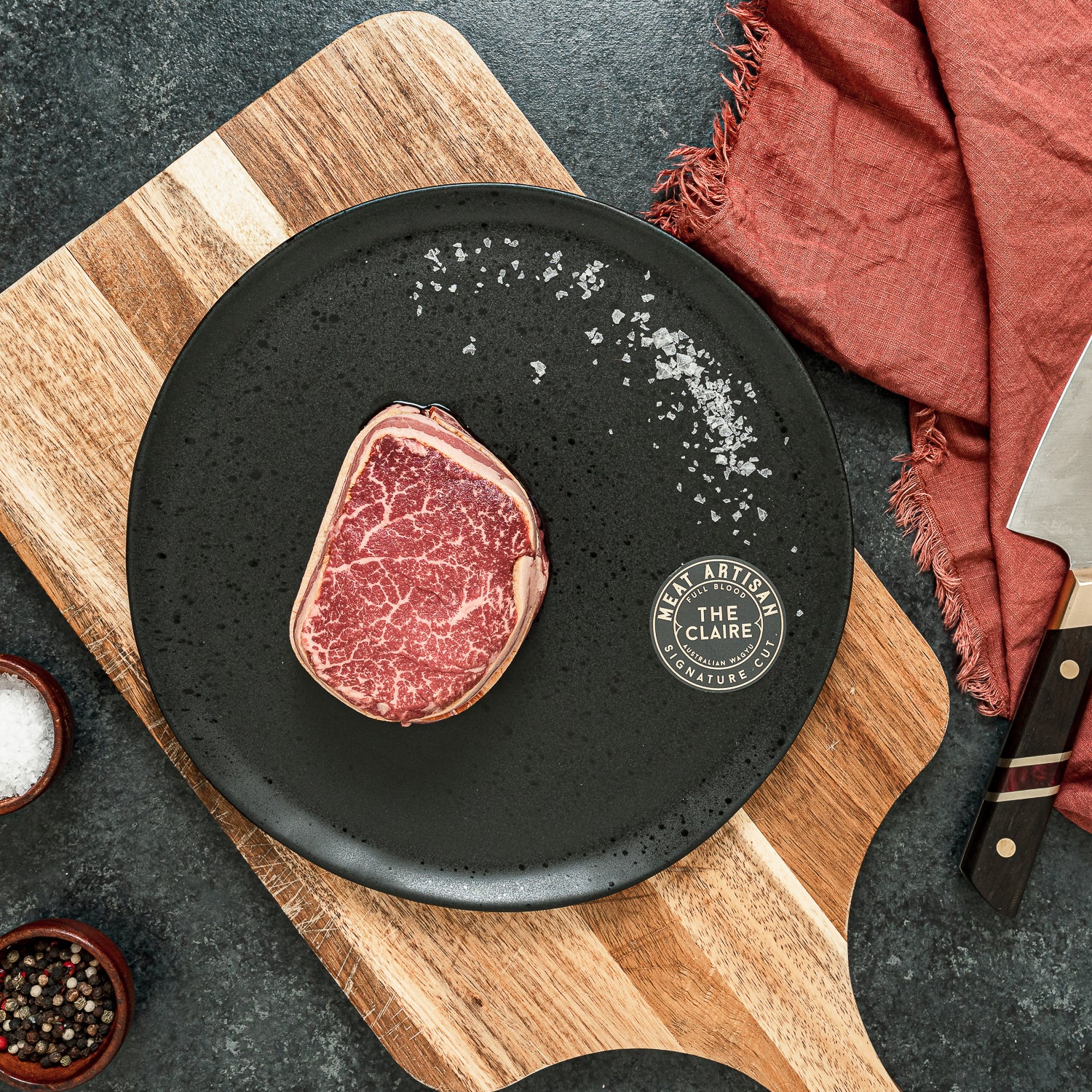 "The Claire" MA Blue Label Australian Wagyu Bacon Wrapped Filet Mignon