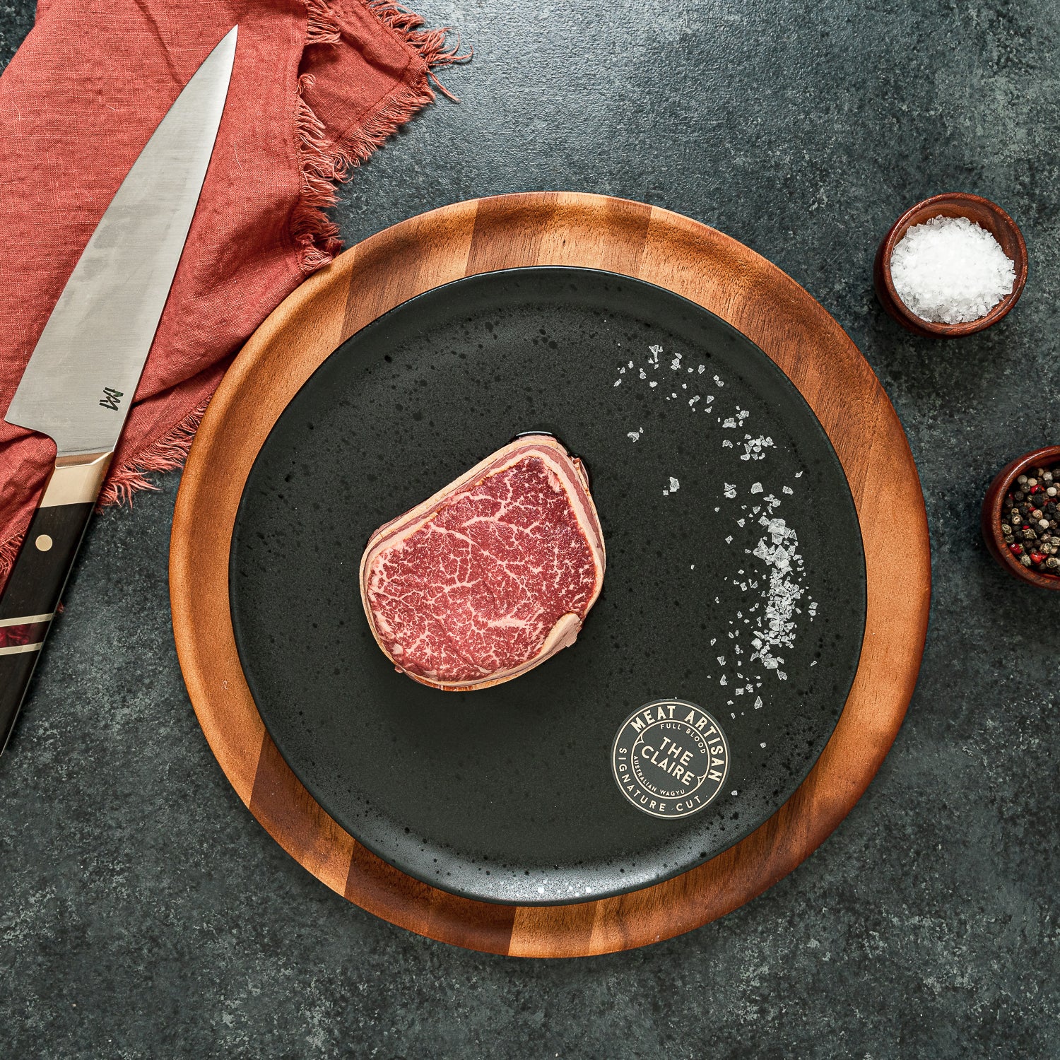 "The Claire" MA Blue Label Australian Wagyu Bacon Wrapped Filet Mignon