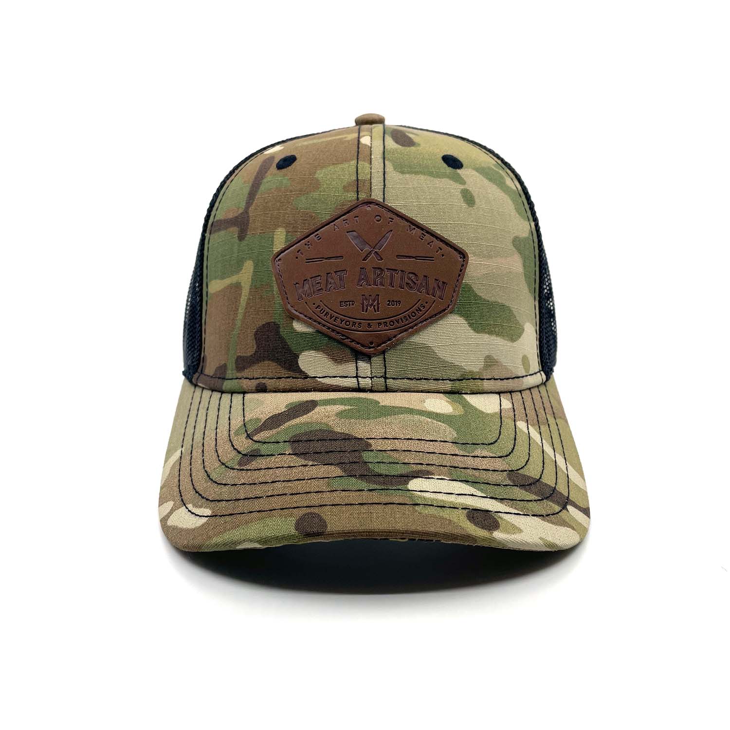 Camo Trucker / Leather Patch