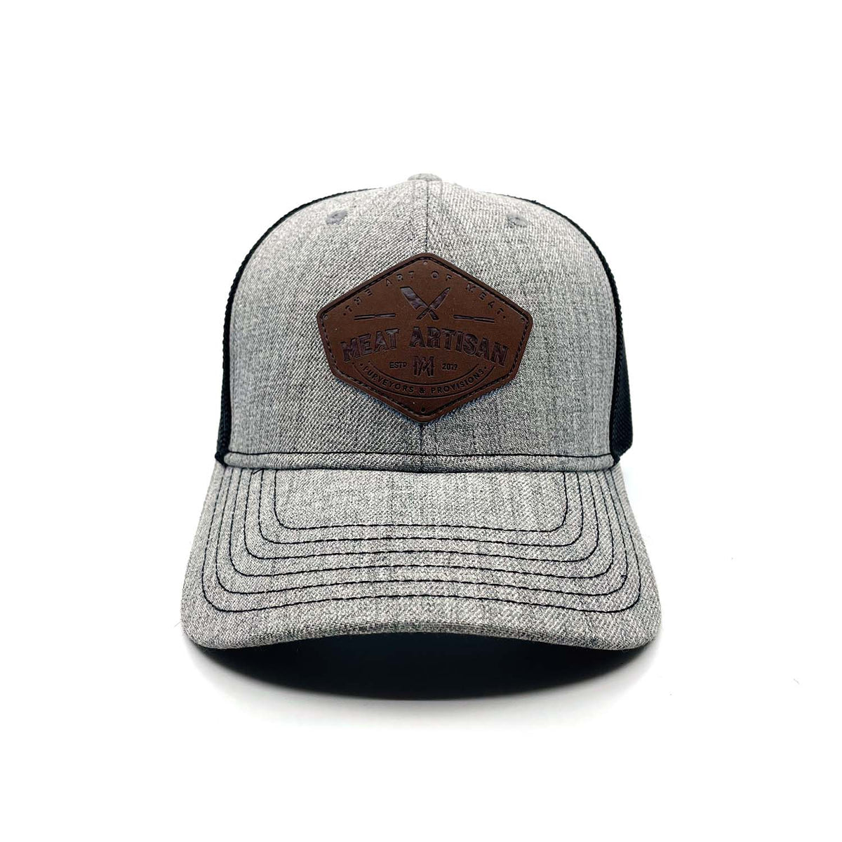 Heather Grey Trucker / Leather Patch