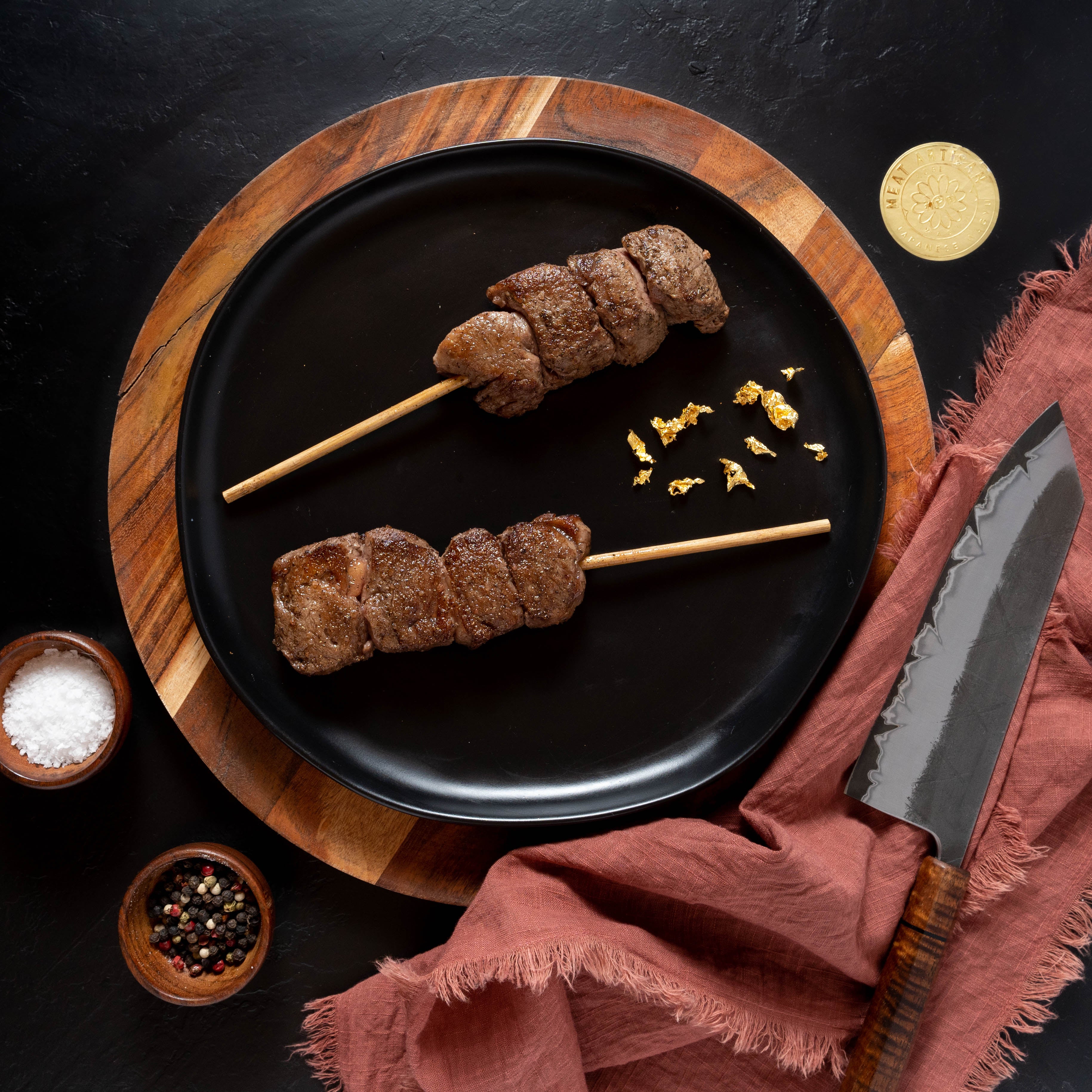BMS 12 Japanese Wagyu KOBE Beef A5 Filet Skewers