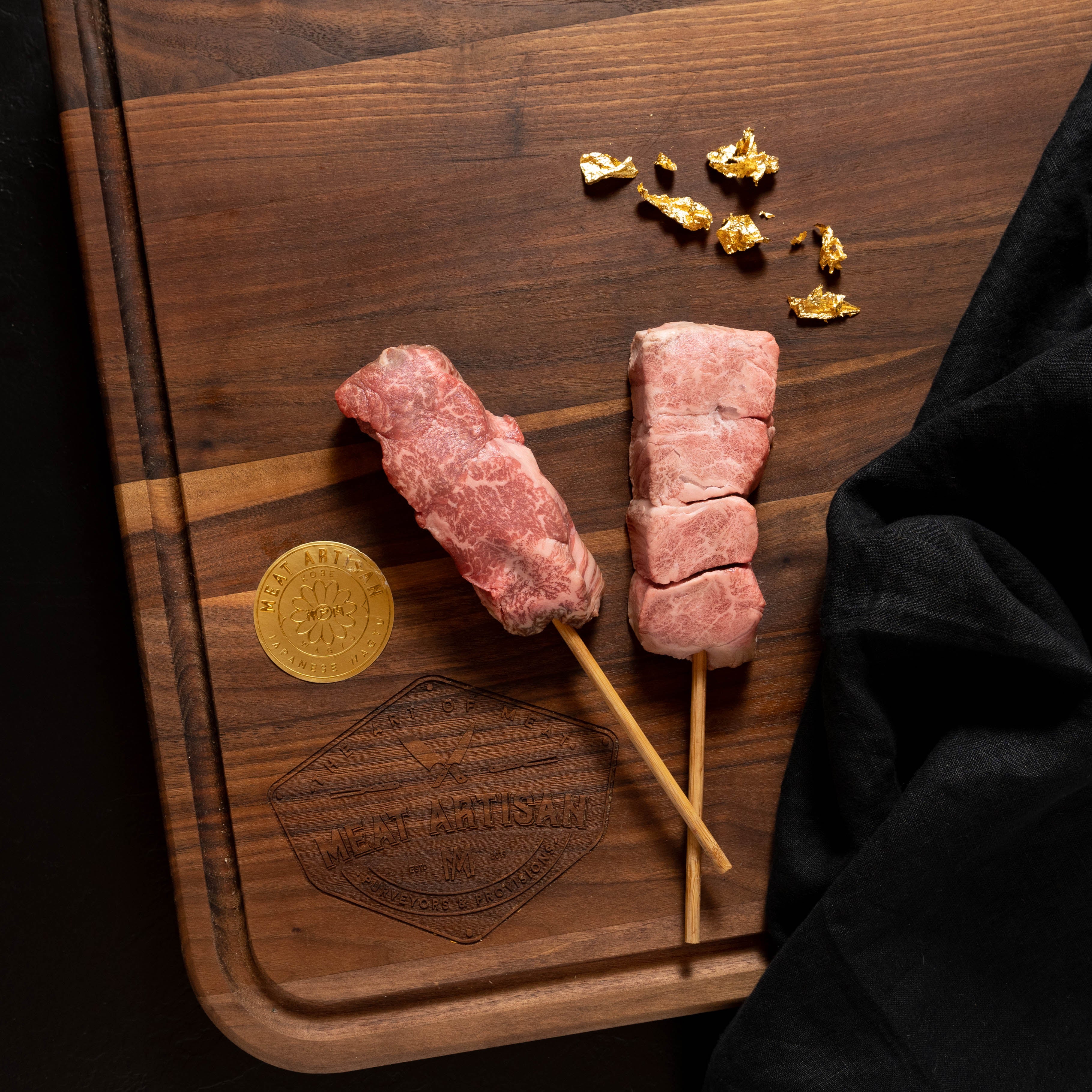 BMS 12 Japanese Wagyu KOBE Beef A5 Filet Skewers