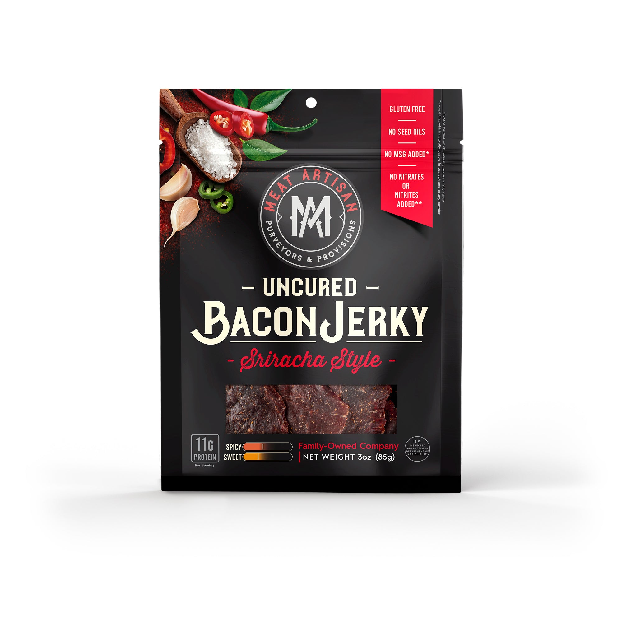 Sriracha Style Uncured Bacon Jerky