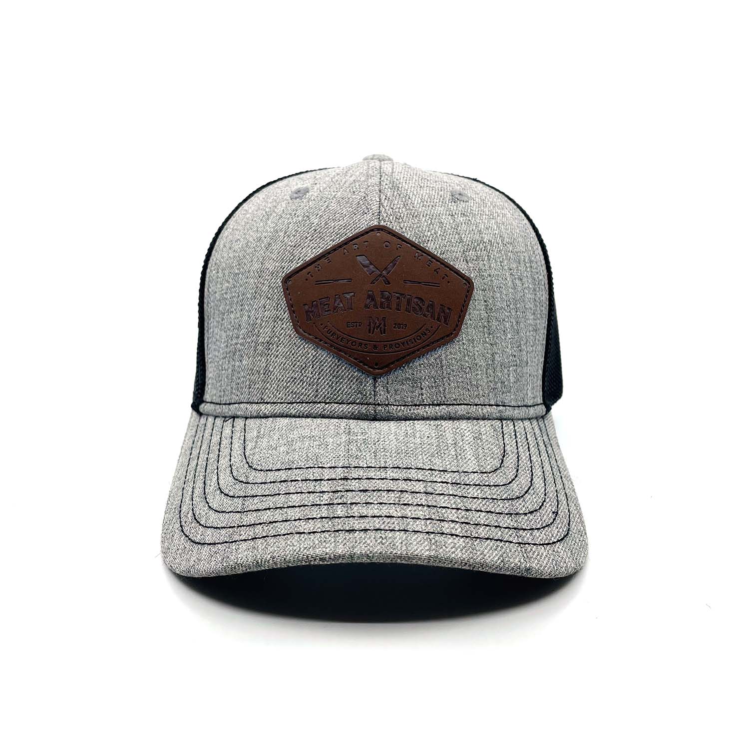 Heather Grey Trucker / Leather Patch