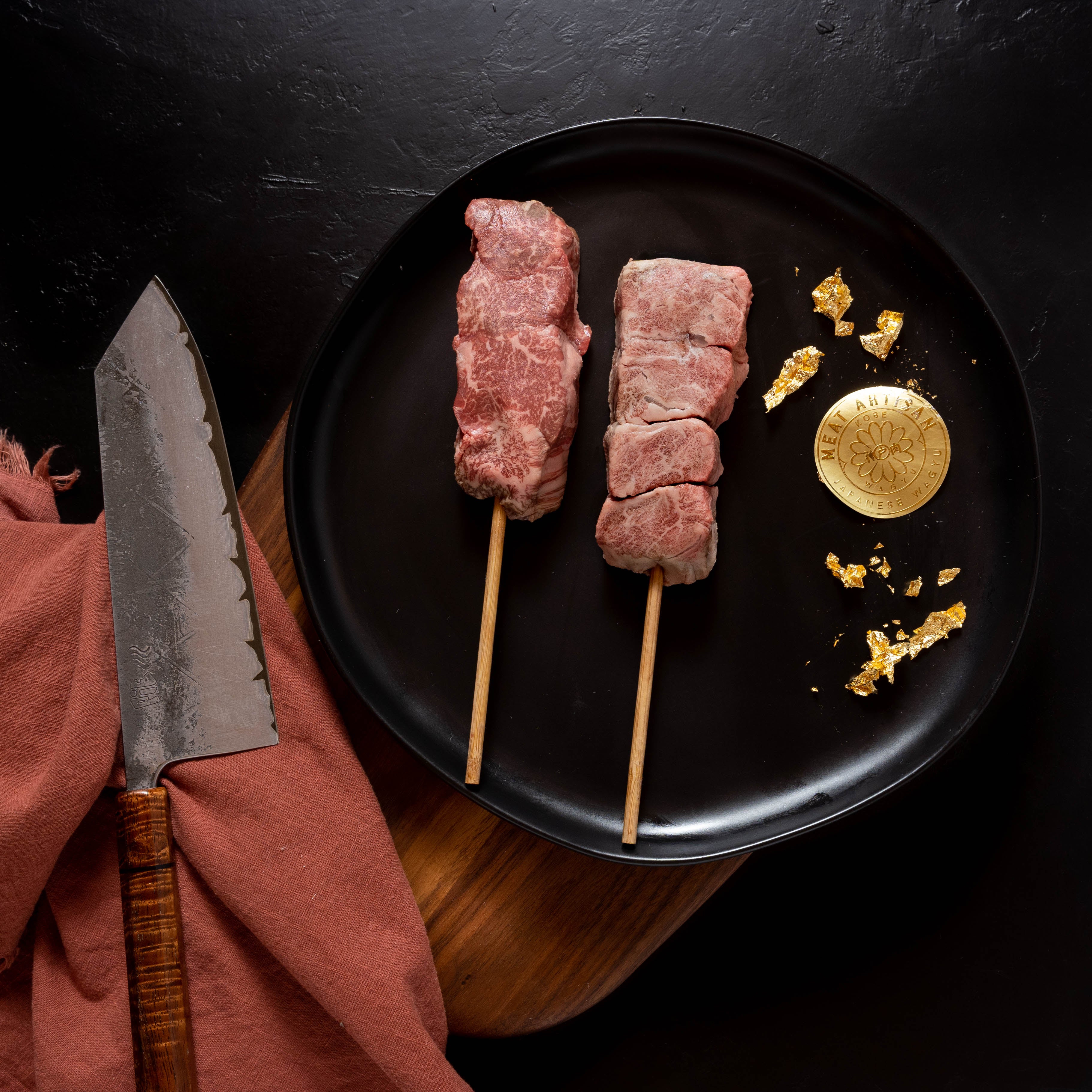 BMS 12 Japanese Wagyu KOBE Beef A5 Filet Skewers